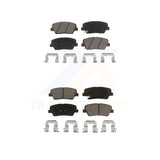 Front Rear Ceramic Brake Pads Kit For Kia Sorento Hyundai Santa Fe Sport