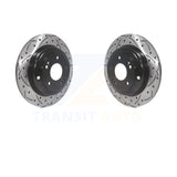 Rear Coated Drilled Slotted Disc Brake Rotors Pair For Hyundai Genesis Coupe
