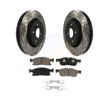 Front Drilled Slot Brake Rotors Ceramic Pad Kit For Jeep Grand Cherokee Dodge WK