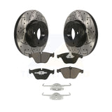 Front Drilled Slot Brake Rotor Ceramic Pad Kit For BMW 328i xDrive X1 328xi 323i