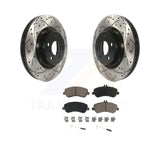 Front Drilled Slot Brake Rotor & Ceramic Pad Kit For Mercedes-Benz GLK350 GLK250