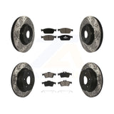 Front Rear Drilled Slot Disc Brake Rotor Ceramic Pad Kit For Ford Escape Transit