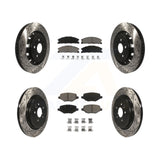 Front Rear Drill Slot Brake Rotors Ceramic Pad Kit For Ford Explorer Taurus Flex
