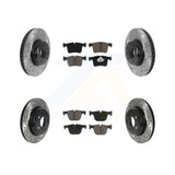 Front Rear Drilled Slot Brake Rotors Ceramic Pad Kit For BMW 435i 335i xDrive GT