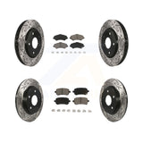 Front Rear Drill Slot Brake Rotor Ceramic Pad Kit For Dodge Grand Caravan Town &