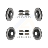 Front Rear Drill Slot Disc Brake Rotor Ceramic Pad Kit For Hyundai Azera Limited
