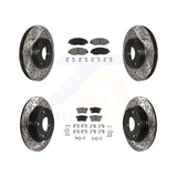 Front Rear Drill Slot Brake Rotors Ceramic Pad Kit For 14-15 Honda Civic Touring