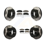 Front Rear Drill Slot Brake Rotors Ceramic Pad Kit For Ford F-250 Super Duty 4WD