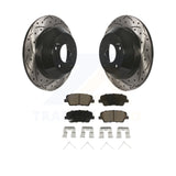 Rear Coated Drilled Slotted Disc Brake Rotor And Ceramic Pad Kit For Kia Sorento