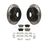 Rear Coated Drilled Slotted Disc Brake Rotors And Ceramic Pads Kit For Acura RDX
