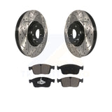 Front Coated Drilled Slotted Disc Brake Rotor And Ceramic Pad Kit For Volvo XC60