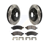 Front Drilled Slot Brake Rotor Ceramic Pad Kit For Chevrolet Traverse GMC Acadia