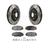 Front Drill Slot Brake Rotors Ceramic Pad Kit For Toyota RAV4 Scion tC Matrix iM