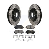 Front Coated Drill Slot Disc Brake Rotor Ceramic Pad Kit For Nissan Rogue Select