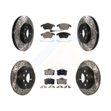 Front Rear Drilled Slot Brake Rotors Ceramic Pad Kit For Volkswagen Jetta Beetle