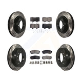 Front Rear Drill Slot Brake Rotor Ceramic Pad Kit For Toyota 4Runner Lexus GX460