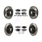 Front Rear Drilled Slot Brake Rotors Ceramic Pad Kit For Mercedes-Benz C300 C250