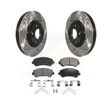 Front Coated Drilled Slotted Disc Brake Rotors Ceramic Pad Kit For Nissan Maxima