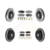 Front Rear Drill Slot Disc Brake Rotor Ceramic Pad Kit For Subaru Outback Legacy