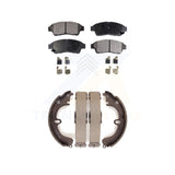 Front Rear Semi-Metallic Brake Pads Drum Shoe Kit For 1994-1997 Toyota Celica ST