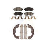 Front Rear Semi-Metallic Brake Pads And Parking Shoes Kit For Nissan Altima