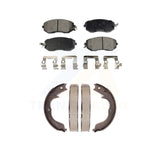 Front Rear Semi-Metallic Brake Pads And Parking Shoe Kit For Subaru Impreza