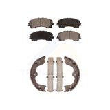 Front Rear Semi-Metallic Brake Pads And Parking Shoes Kit For INFINITI QX50