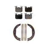Front Rear Semi-Metallic Brake Pads Parking Shoe Kit For BMW 428i 330i 335i