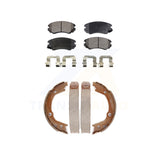 Front Rear Semi-Metallic Brake Pads Parking Shoe Kit For Hyundai Sonata Kia