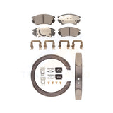 Front Rear Semi-Metallic Brake Pads Parking Shoes Kit For Chevrolet Caprice