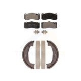 Front Rear Semi-Metallic Brake Pads And Parking Shoes Kit For BMW 328i 323i