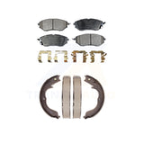Front Rear Semi-Metallic Brake Pads And Parking Shoe Kit For Subaru Outback