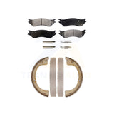 Front Rear Semi-Metallic Brake Pads Parking Shoes Kit For Lincoln Navigator