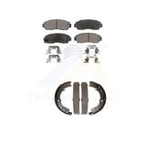 Front Rear Semi-Metallic Brake Pads And Parking Shoes Kit For Honda Odyssey