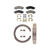 Front Rear Semi-Metallic Brake Pads Parking Shoes Kit For Chevrolet GMC EXT