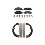 Front Rear Semi-Metallic Brake Pads Parking Shoe Kit For Chevrolet 1500 GMC