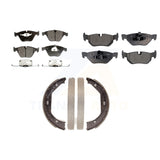 Front Rear Semi-Metallic Brake Pads And Parking Shoes Kit For BMW 328i xDrive X1