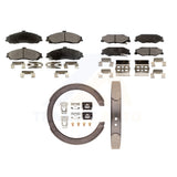 Front Rear Semi-Metallic Brake Pads Parking Shoes Kit For Chevrolet Corvette XLR
