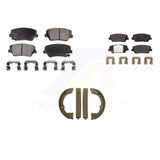 Front Rear Semi-Metallic Brake Pads And Parking Shoes Kit For Kia Sorento