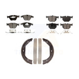 Front Rear Semi-Metallic Brake Pads Parking Shoe Kit For BMW 335i xDrive X1 335d