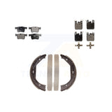 Front Rear Semi-Metallic Brake Pads Parking Shoe Kit For BMW 328i GT xDrive 328d