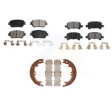 Front Rear Semi-Metallic Brake Pads And Parking Shoes Kit For Toyota Camry