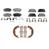 Front Rear Semi-Metallic Brake Pads And Parking Shoes Kit For Toyota Camry Lexus