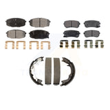 Front Rear Semi-Metallic Brake Pads And Parking Shoes Kit For Kia Forte Koup