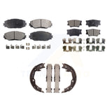 Front Rear Semi-Metallic Brake Pads And Parking Shoes Kit For Toyota RAV4 Lexus