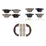 Front Rear Semi-Metallic Brake Pads And Parking Shoes Kit For BMW X5 X6