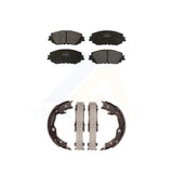 Front Rear Semi-Metallic Brake Pads And Parking Shoes Kit For Toyota Camry
