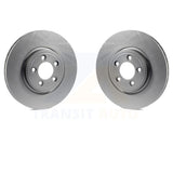 Front Coated Disc Brake Rotors Pair For Jaguar XF XJ8 S-Type XK Vanden Plas
