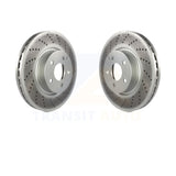 Front Coated Brake Rotors Pair For Mercedes-Benz E350 C300 C350 E400 SLC300 E250