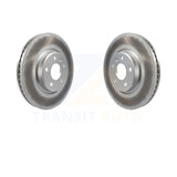 Front Coated Disc Brake Rotors Pair For Audi Q5 A4 A5 Quattro A7 allroad A6 S5